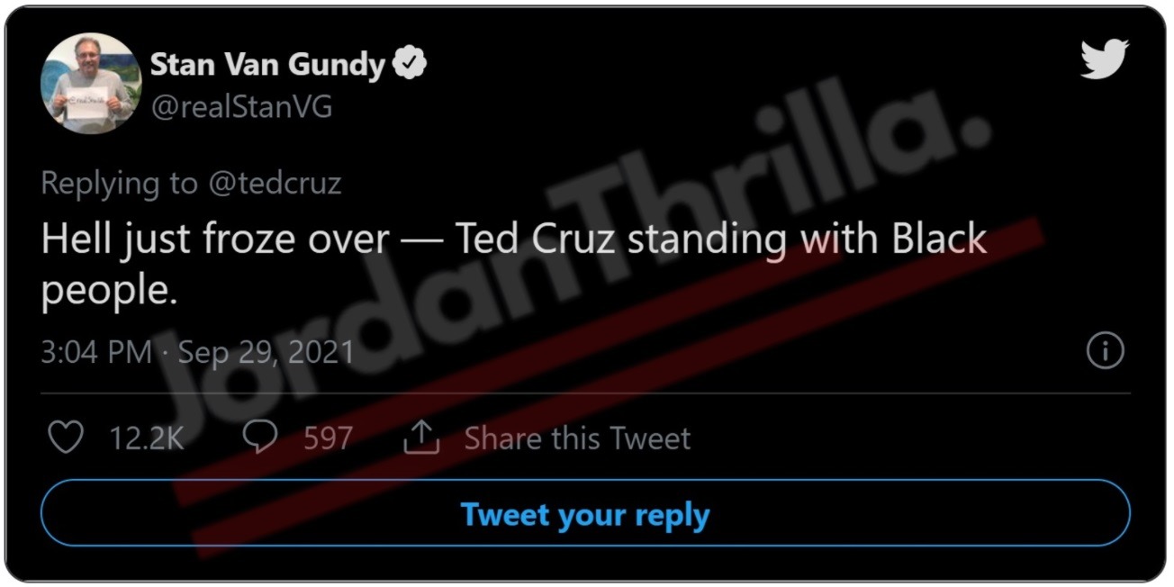 Stan Van Gundy Reacts to Ted Cruz Agreeing With Black NBA Players on COVID Vaccine Stances. Stan Van Gundy reacts to Ted Cruz standing with black people on COVID vaccine mandates. Ted Cruz agrees with Lebron James, Kyrie Irving, Andrew Wiggins, Bradley Beal, and Jonathan Isaac on their stance against the vaccine.