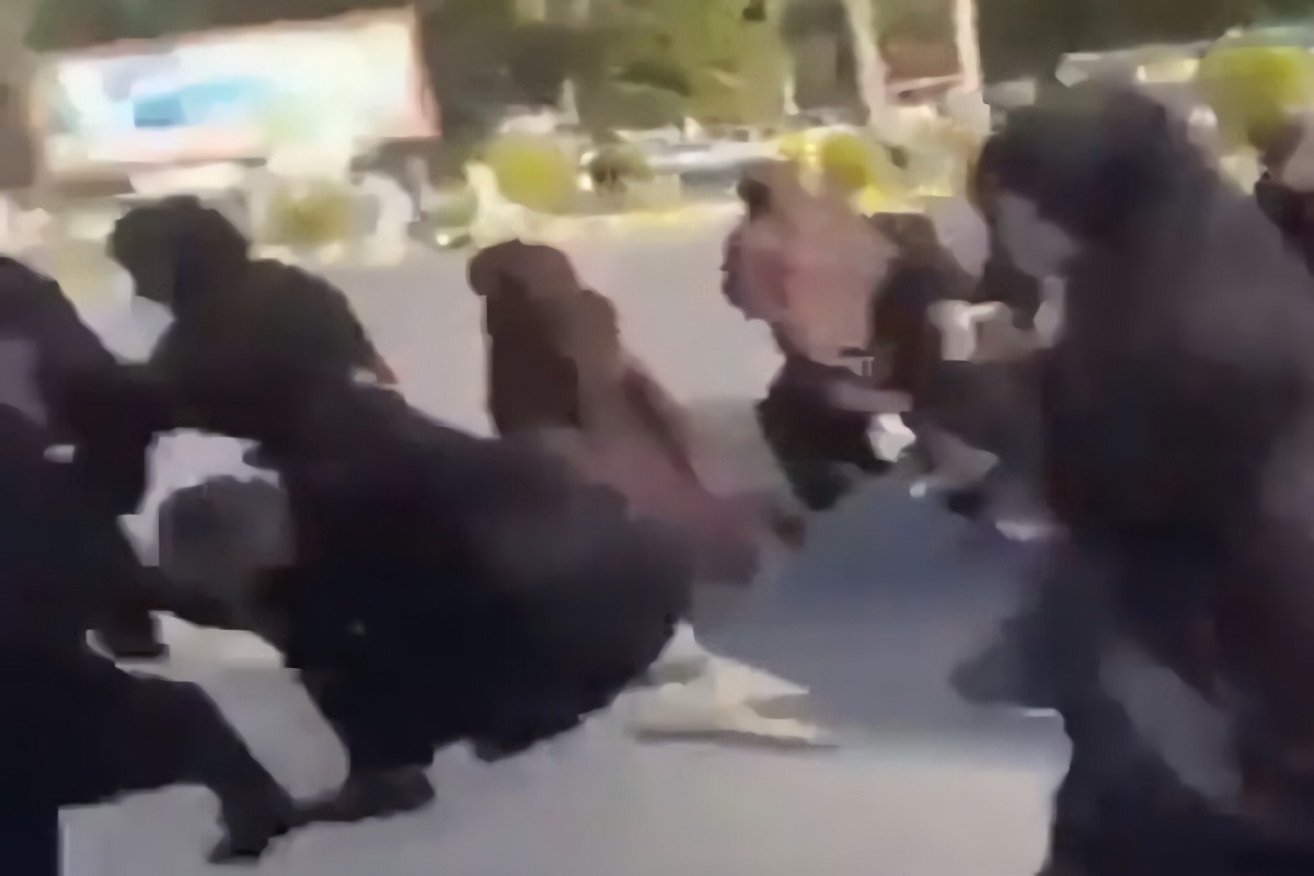 Sad Video Shows Taliban Shooting at Afghan Women Protesting in Herat Afghanistan. Women in Herat running from Taliban gunfire during protest video.