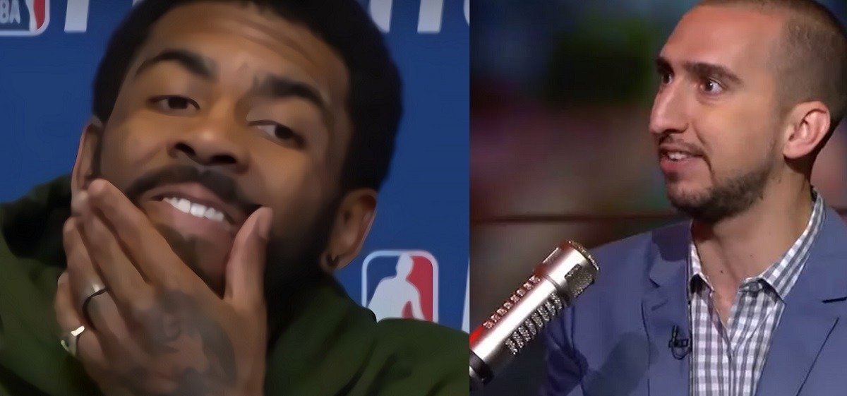 Kyrie Irving Calls Nick Wright a Puppet Using a Puppet Meme In Response to Him Saying He Would Retire if Nets Traded. Kyrie Irving reacts to Nick Wright saying he would retire if Nets Traded him. Kyrie Irving responds to Nick Wright with Puppet meme