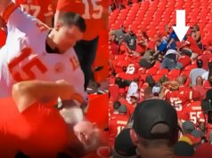 Fight Between Chiefs Fans Ends with Chiefs Fan Getting Knocked Out and Beat Up A...
