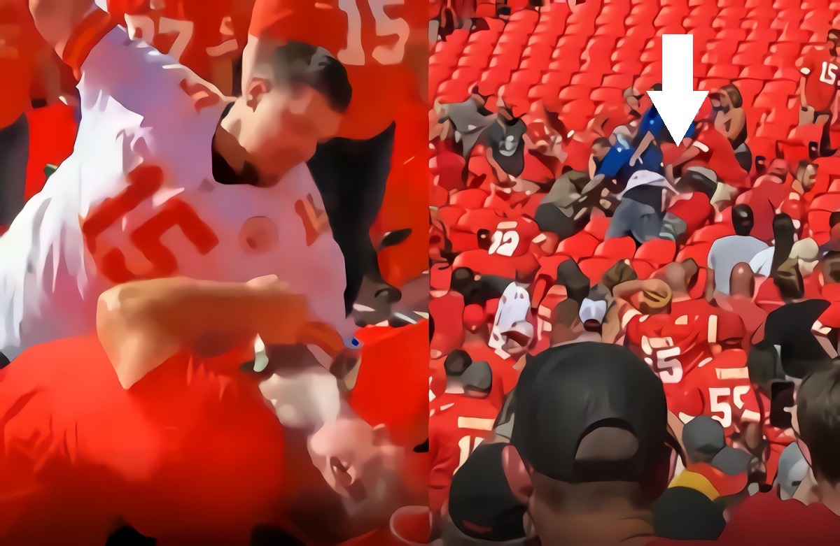 Fight Between Chiefs Fans Ends with Chiefs Fan Getting Knocked Out and Beat Up Again While He Was Unconscious. Chiefs fan knocked out during Chiefs vs Chargers