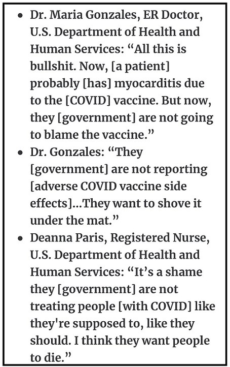 #CovidVaxExposed? HHS Whistleblower Jodi O'Malley Releases Recordings Supporting Allegation that Government is Hiding Reports of COVID Vaccine Side Effects. US Department of Health and Human Services Whistleblower Jodi O'Malley video on COVID-19 Vaccine.