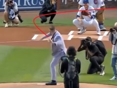 Conor McGregor First Pitch in Suit Fail Almost Hits Fans with Baseball During Cu...