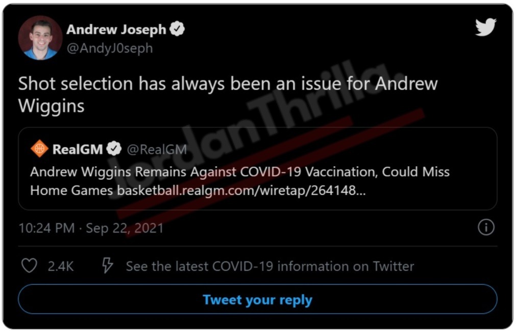 Is Andrew Wiggins an Anti-Vaxxer? Social Media Roasts Andrew Wiggins With Shot Selection Jokes after Reports Andrew Wiggins is Refusing COVID-19 Vaccine Shots. Reactions to Andrew Wiggins Anti-Vaxxer refusing COVID Vaccine situation