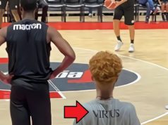 Viral Picture of Nico Mannion Looking Anorexic in 'Virus' T-Shirt After Catching Intestinal Virus in Tokyo is Scary