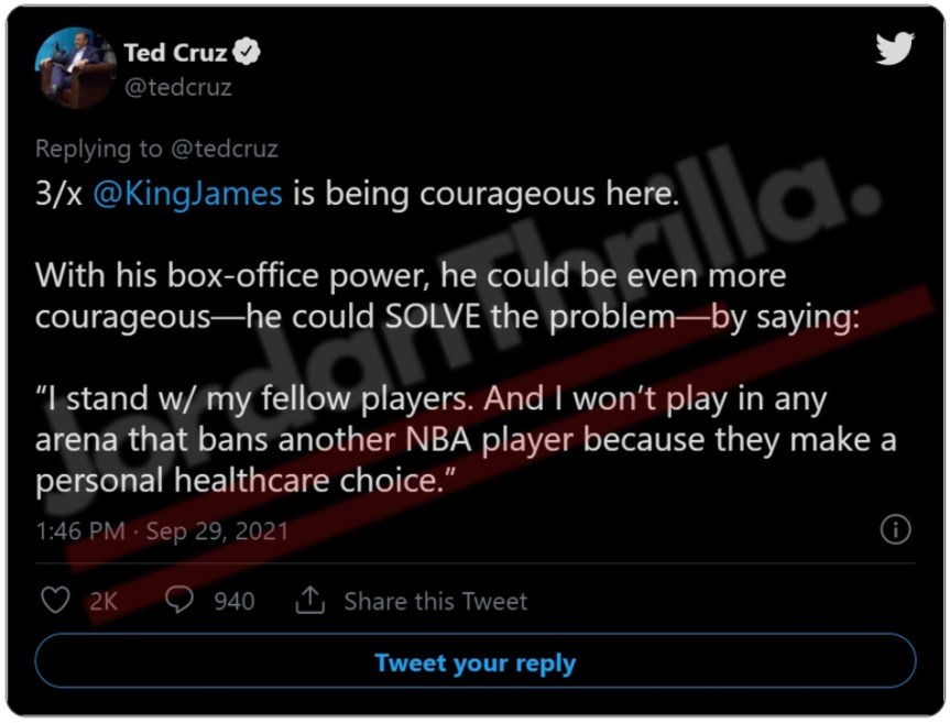 Stan Van Gundy Reacts to Ted Cruz Agreeing With Black NBA Players on COVID Vaccine Stances. Stan Van Gundy reacts to Ted Cruz standing with black people on COVID vaccine mandates. Ted Cruz agrees with Lebron James, Kyrie Irving, Andrew Wiggins, Bradley Beal, and Jonathan Isaac on their stance against the vaccine.
