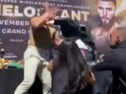 What Did Caleb Plant Say to Canelo? Video Shows Canelo Alvarez Punching Caleb Plant in the Face During Fight at Press Conference Faceoff