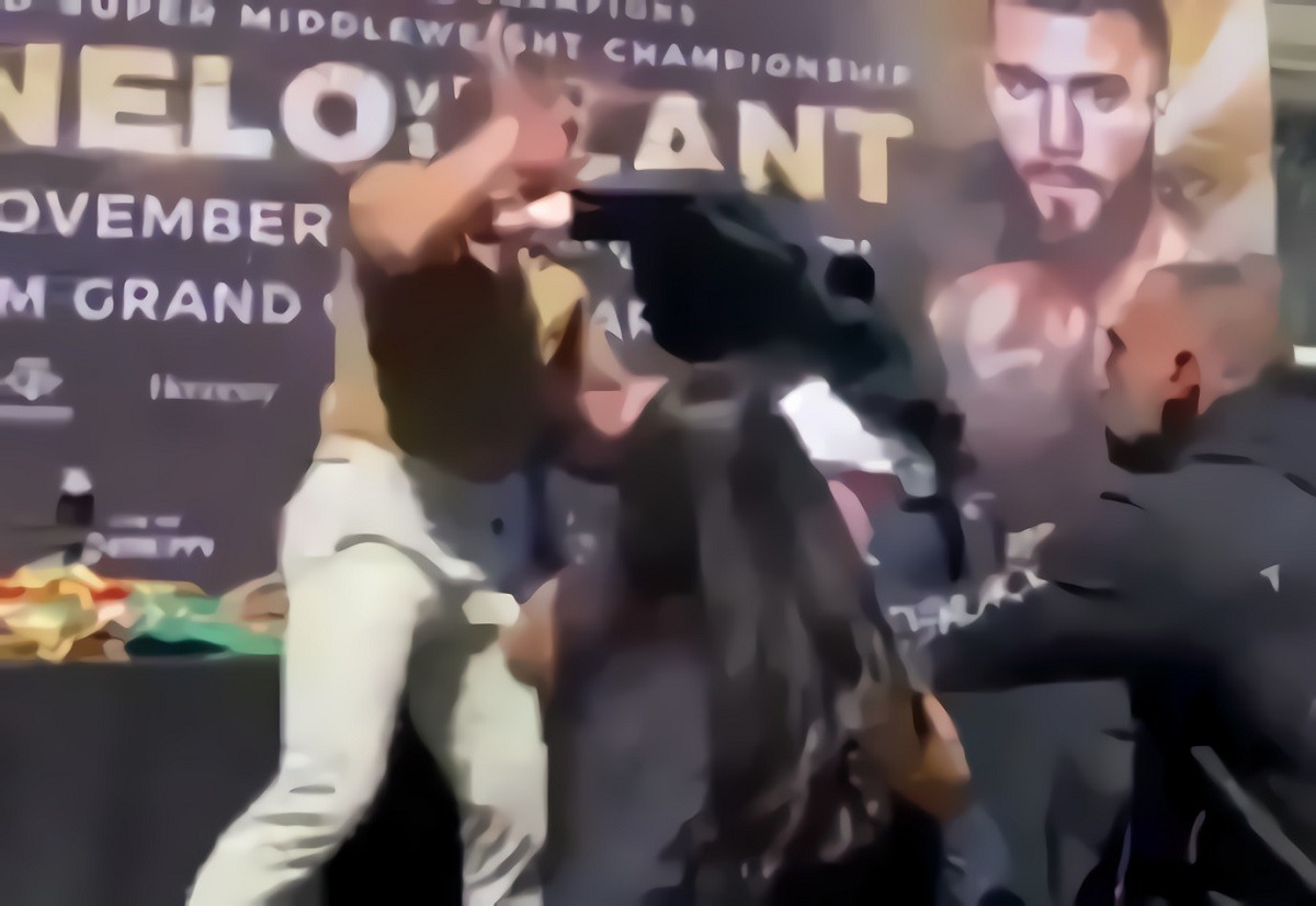 What Did Caleb Plant Say to Canelo? Video Shows Canelo Alvarez Punching Caleb Plant in the Face During Fight at Press Conference Faceoff