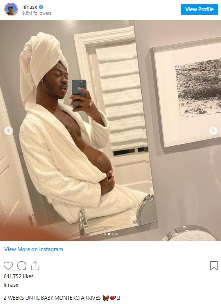 Who Got Lil Nas X Pregnant? Lil Nas X Shows Off Baby Bump on Instagram. Lil Nas X having a baby called 'Baby Montero'