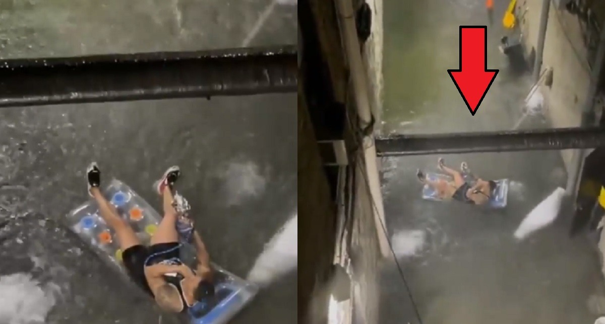 Hurricane Hookah? Man Smoking Hookah in Hurricane Ida Floodwater Using a Pool Chair Goes Viral