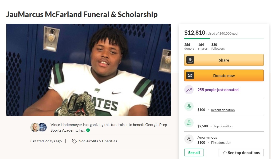 Did 18 Year Old Football Player JauMarcus McFarland Who Got Crushed by an Elevator Predict His Own Death?.Champion Prep Academy in Atlanta 18 Year old student crushed by elevator in accident. JauMarcus McFarland predicted his own death. Did 18 Year Old Football Player JauMarcus McFarland Who Got Crushed by an Elevator Predict His Own Death?.Champion Prep Academy in Atlanta 18 Year old student crushed by elevator in accident. JauMarcus McFarland GoFundMe information.
