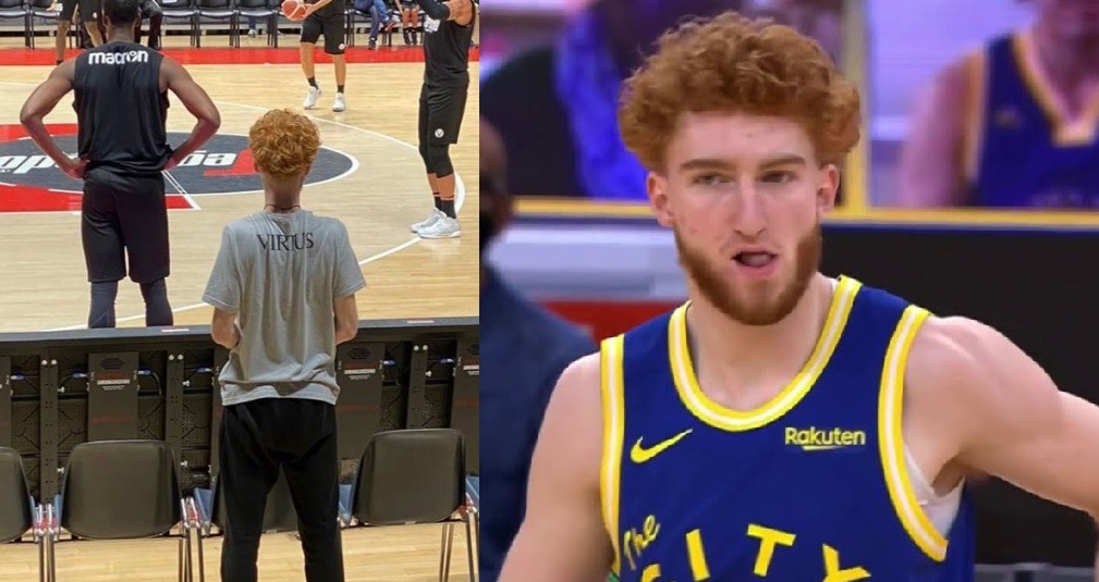 Viral Picture of Nico Mannion Looking Anorexic in 'Virus' T-Shirt After Catching Intestinal Virus in Tokyo is Scary. Nico Mannion weight loss picture after stomach virus. Nico Mannion skinny picture.