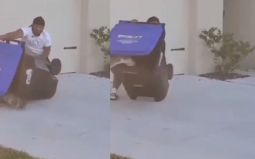 Philly Florida Man Catches Alligator with Waste Management Trash Can and Superhuman Strength. Philadelphia man norfphilly_geno catches alligator in trash can in Florida