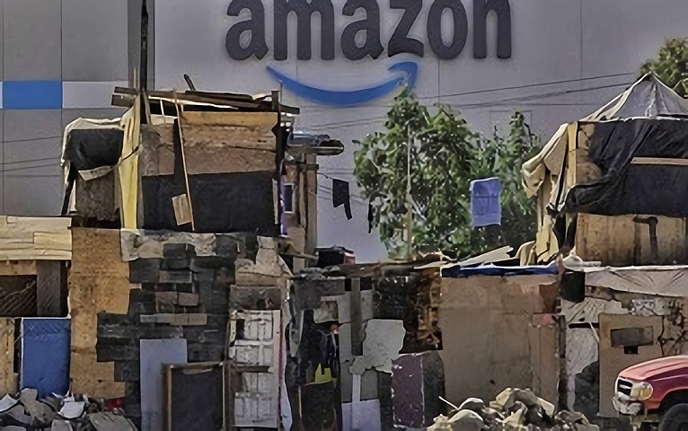 Viral Photo of An Amazon Distribution Center in Tijuana With Wooden Pallet Houses Around It Shows Sad Wealth Gap