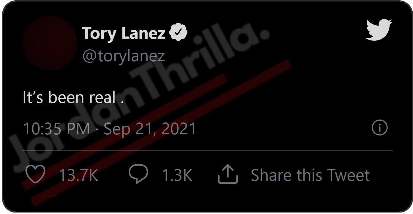 Why is Tory Lanez Going to Jail? Or is Tory Lanez Suicidal? Tory Lanez Cryptic Tweet Explained. Details on why Tory Lanez is going to jail. Details on why people fear Tory Lanez committing suicide. Tory Lanez 'It's been real' tweet explained.