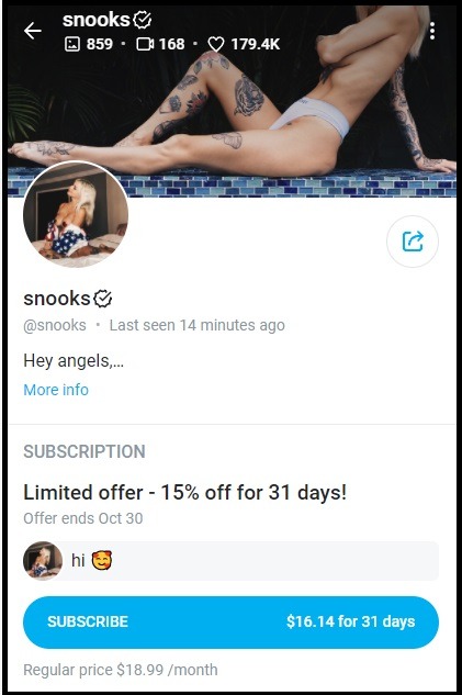 Snooks fans victoria only Only Fans