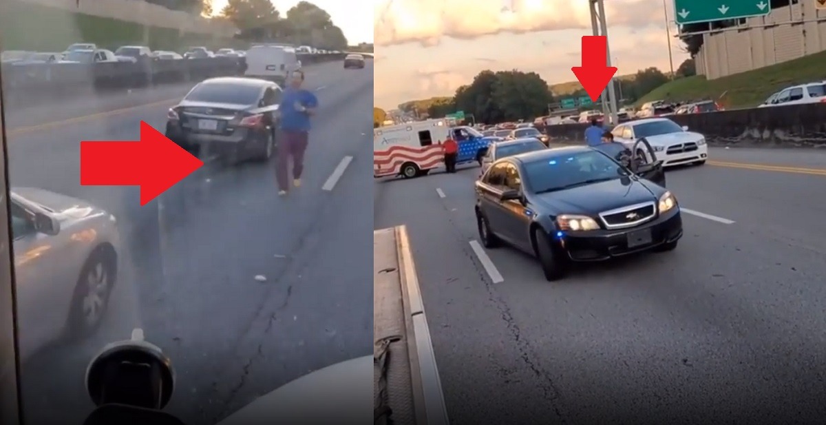 Police Chase a Real Life 'The Joker' Mental Patient on Atlanta Highway After He Escaped Hospital and Jumped on a AAA Truck
