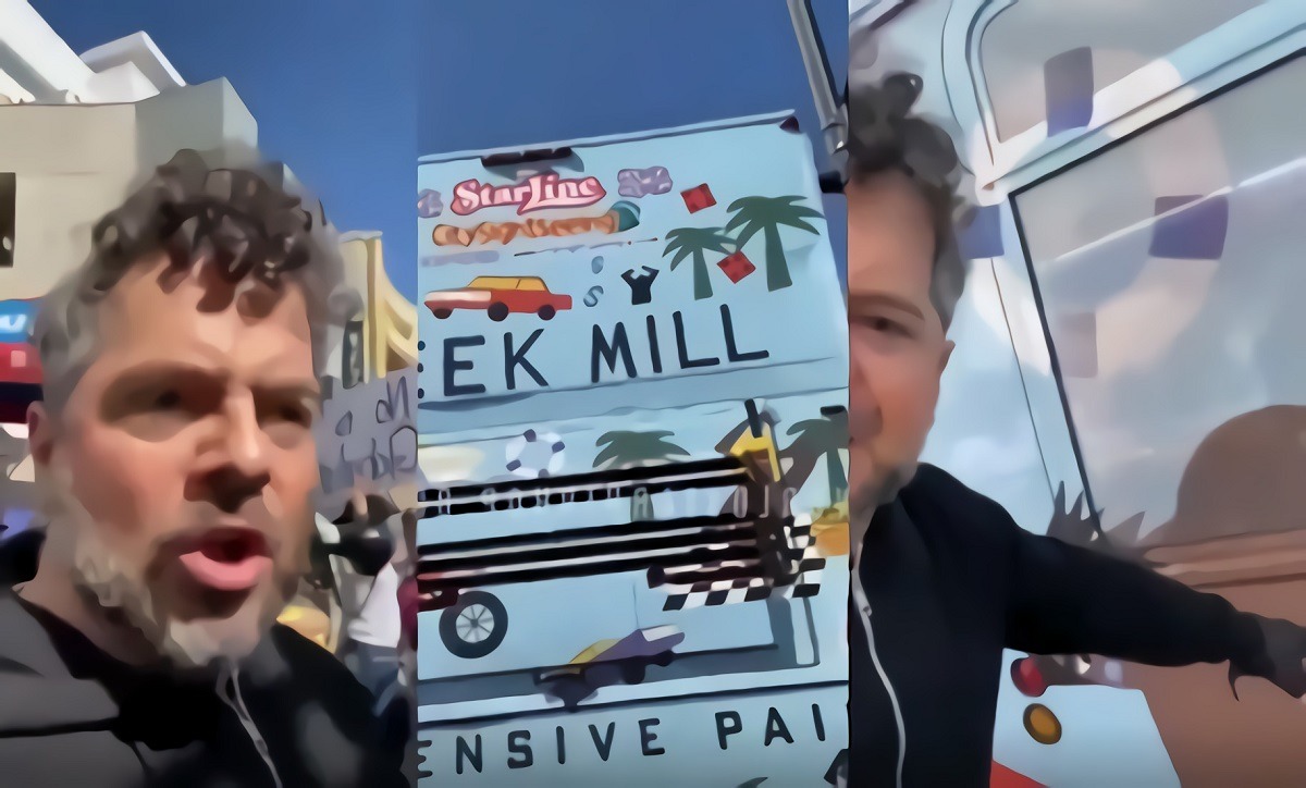 Angry White Father Reaction to Seeing Meek Mill 'Expensive Pain' Album Cover on Bus in His Neighborhood Goes Viral. White father rants about Meek Mill 'Expensive pain' album cover on a bus driving through his neighborhood. Angry White Father Reacts to Seeing Meek Mill's 'Expensive Pain' Album Cover on Bus in His Neighborhood. Why is Meek Mill's Expensive Pain Cover on a Bus used for Public Transportation?