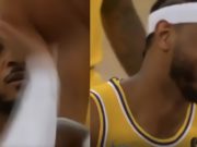 Carmelo Anthony Pump Fakes a Free Throw Faking Out Staples Center Causing Lane Violation During Lakers vs Warriors