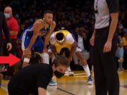 Deja Vu? Stephen Curry Slips on Drink Spill in Front Floyd Mayweather and Injures MCL Knee Ligament