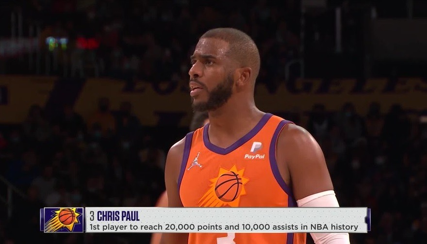Here is the Moment Chris Paul Became the First Player with 20,000 Points and 10,000 Assists in NBA History. The Moment Chris Paul Became the First Player in NBA History with 20,000 points and 10,000 Assists During Lakers vs Suns