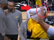 Lebron James Reaction to Anthony Davis Non-Contact Knee Injury During Lakers vs Spurs Goes Viral
