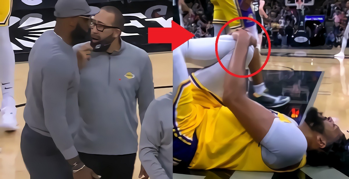 Lebron James Reaction to Anthony Davis Non-Contact Knee Injury During Lakers vs Spurs Goes Viral