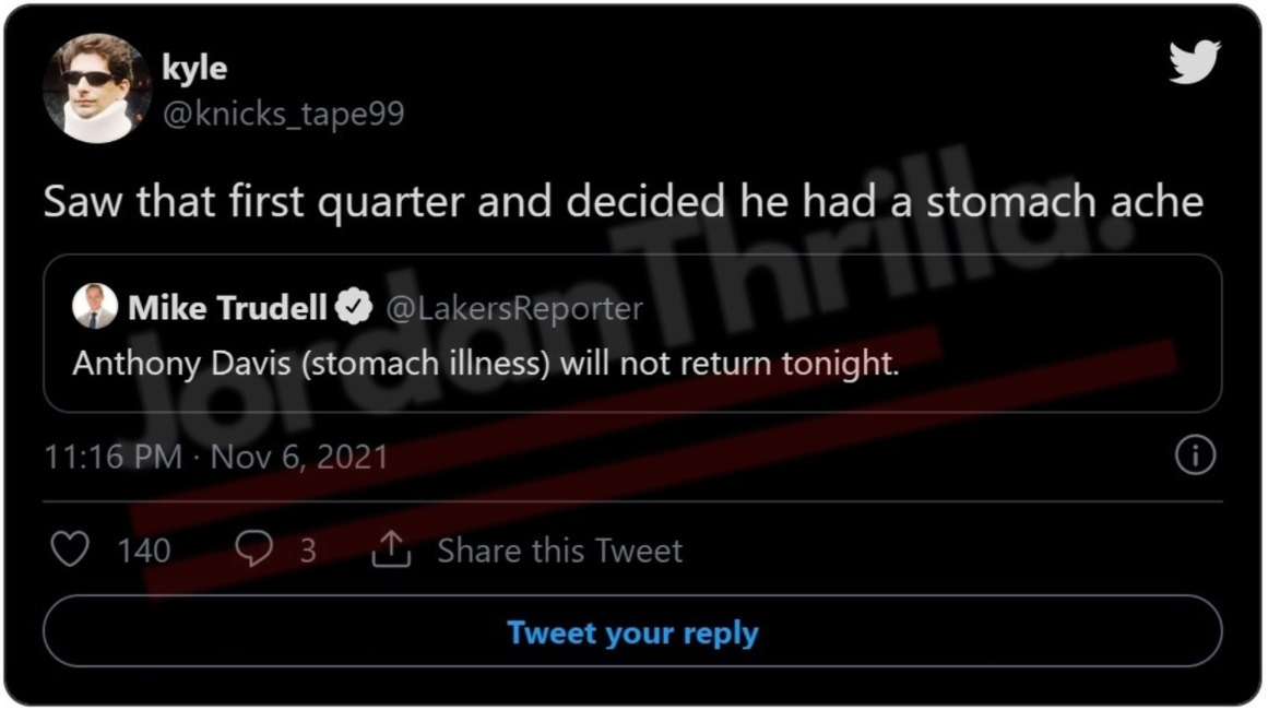 Ruthless Social Media Clowns Anthony Davis Throwing up 4 Times Before and During Lakers Loss to Trail Blazers. Social Media Reacts to Anthony Davis Throwing Up 4 Times Before Lakers vs Blazers. Frank Vogel Details Why Anthony Davis was Throwing Up Four Times Before and During Lakers Loss to Trail Blazers