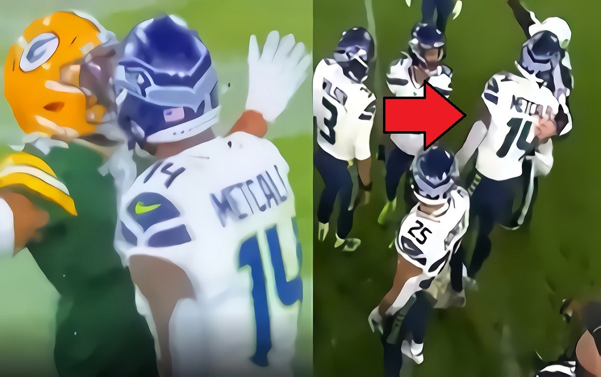DK Metcalf Sneaks Back Into Game After Getting Ejected For Fighting Henry Black. DK Metcalf Gets Ejected then Goes Back into Game After Fighting Henry Black. After the ejection DK Metcalf sneaked back into the game, but was quickly escorted out of Seahawks huddle by a referee. First take a look at DK Metcalf fighting Henry Black by grabbing his facemask aggressively. Here is the ejected DK Metcalf sneaking back into the game in Seahawks' huddle, and getting caught.