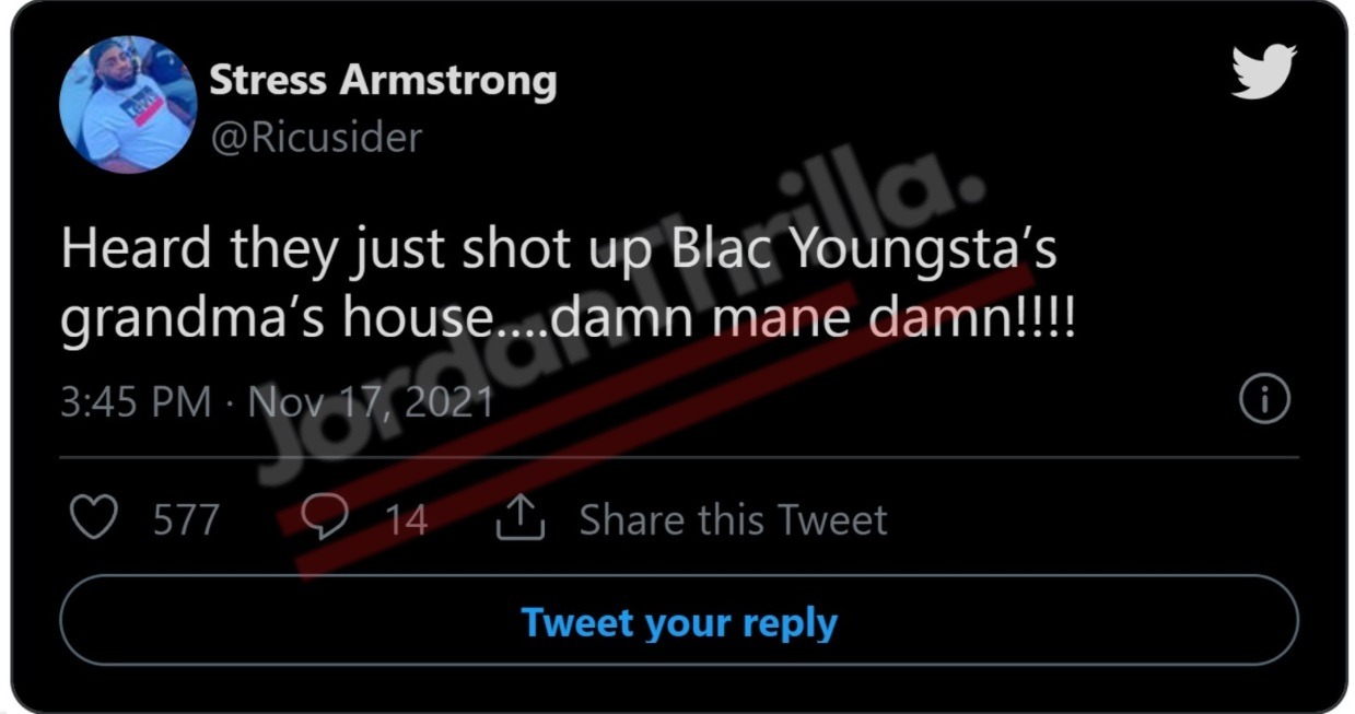 Was Blac Youngsta Grandma House Shot Up and Yo Gotti Mom Restaurant Shot Up in Retaliation for Young Dolph Shooting? Did Blac Youngsta and Yo Gotti Murder Young Dolph? Details on Blac Youngsta grandmother house shooting. Details on Yo Gotti mother restaurant shooting. Social Media reactions to Blac Youngsta grandma shooting.