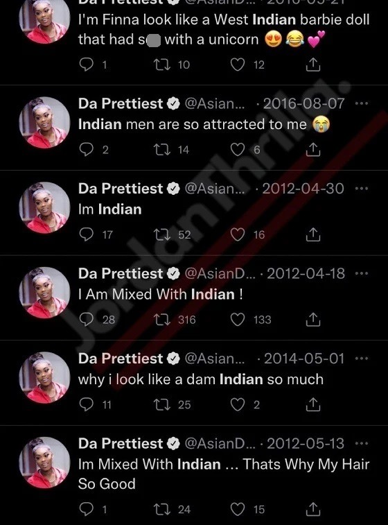 People Expose Old Tweets of Asian Doll Disrespecting Indian Culture Before the Bollywood themed Party Promo Ad. Tweet containing Asian Doll culture appropriation and culture vulture references.