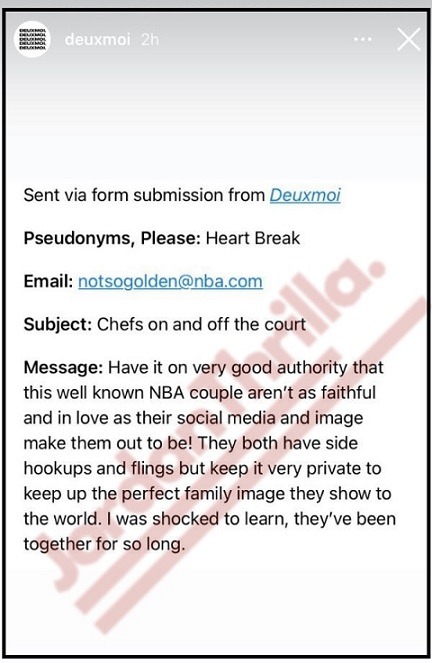 Stephen Curry a Cuckold? Details on Rumor Ayesha Curry and Steph Curry Openly Cheating in Open Marriage. Who is Ayesha Curry Cheating on Stephen Curry With? Who is Stephen Curry Cheating on Ayesha Curry With? Deuxmoi report details on Steph Curry cuckold rumor about open marriage
