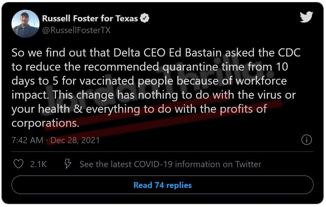 Social Media Reacts to CDC Cutting Recommended Isolation Period to 5 Days After Delta Airlines CEO Ed Bastian's Letter to Rochelle Walensky