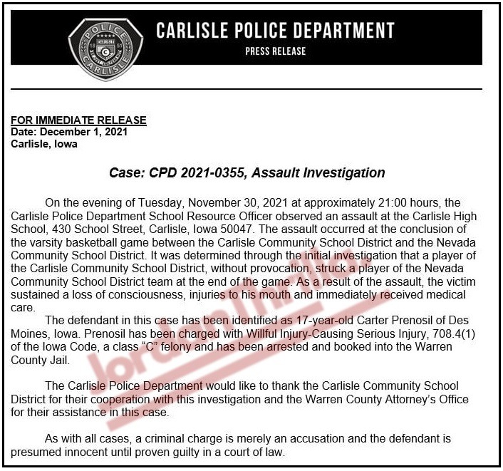 Details on Carlisle High School Player Carter Prenosil Getting Arrested After Knocking Out Nevada Player Ty Dittmer in Hand Shake Line and How Much Jail Time He is Facing. What Started the Hand Shake Line Fight Between Carlisle High School's Carter Prenosil and Nevada Player Ty Dittmer?