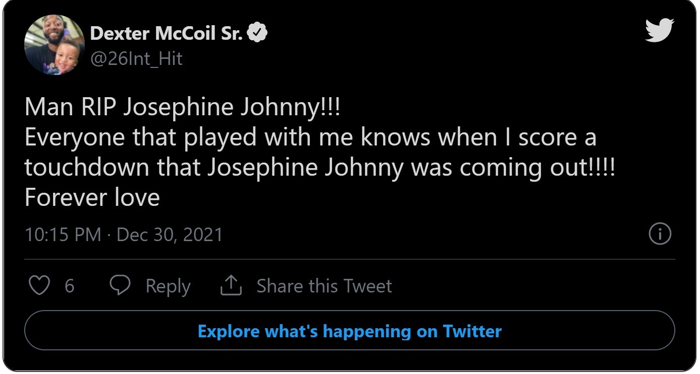 Football Play Dexter McCoil Sr. Reacts to Josephine Johnny Dead