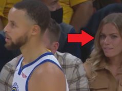 Pacers Fan Man's Wife Biting Her Lips at Stephen Curry During Pacers vs Warriors...