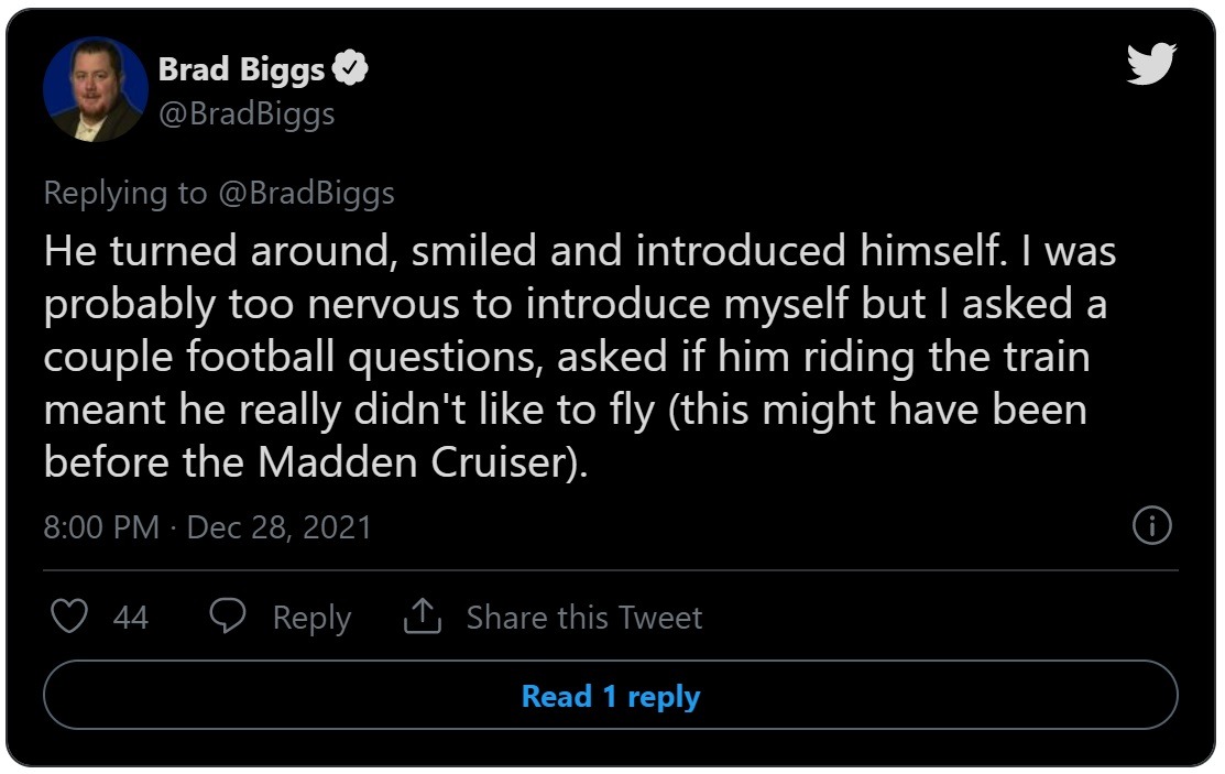 What Was John Madden's Cause of Death? Details on How John Madden died suddenly and unexpectedly. Brad Biggs Social Media Reaction to John Madden Dead