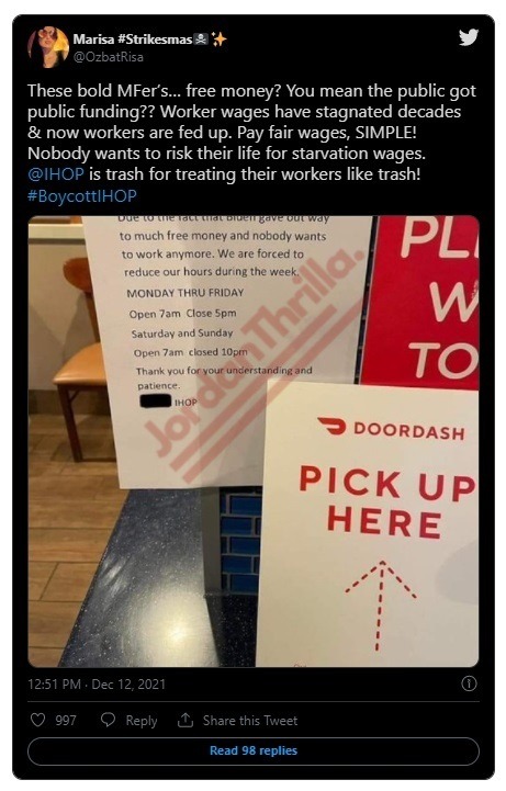 Details Behind #BoycottIHOP (Boycott IHOP) Trending Nation Wide. IHOP Blames Joe Biden Giving out Free Money for their Worker Shortages