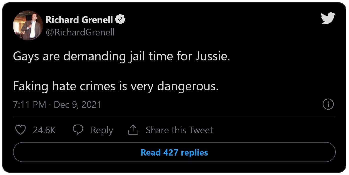 Celebrities React to Jussie Smollett Found Guilty of Staging Fake Homophobic Racist Attack.