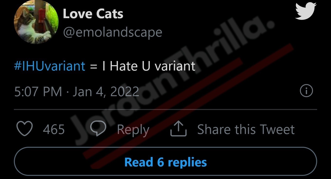 'I Hate u' COVID Variant? Details on Why People Think IHU COVID-19 Variant Name Is Racist. Details on the New B.1.640.2 IHU COVID-19 Variant Detected in France.