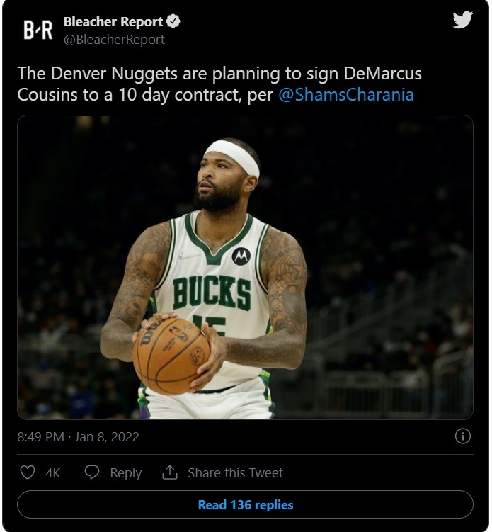 Details on Demarcus Cousins Signing With Denver Nuggets in Landmark Deal. Details About Nuggets Signing Demarcus Cousins to Landmark Deal