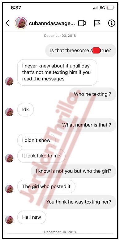 Cardi B and Cuban Doll Beef On Twitter Making Cuban Doll Accuse Offset of Trying to Smash Her in Threesome. Is Cuban Doll Lying about Offset Trying to Smash Her in Threesome? Cardi B Leaks Text Messages from Cuban Doll talking about Offset.