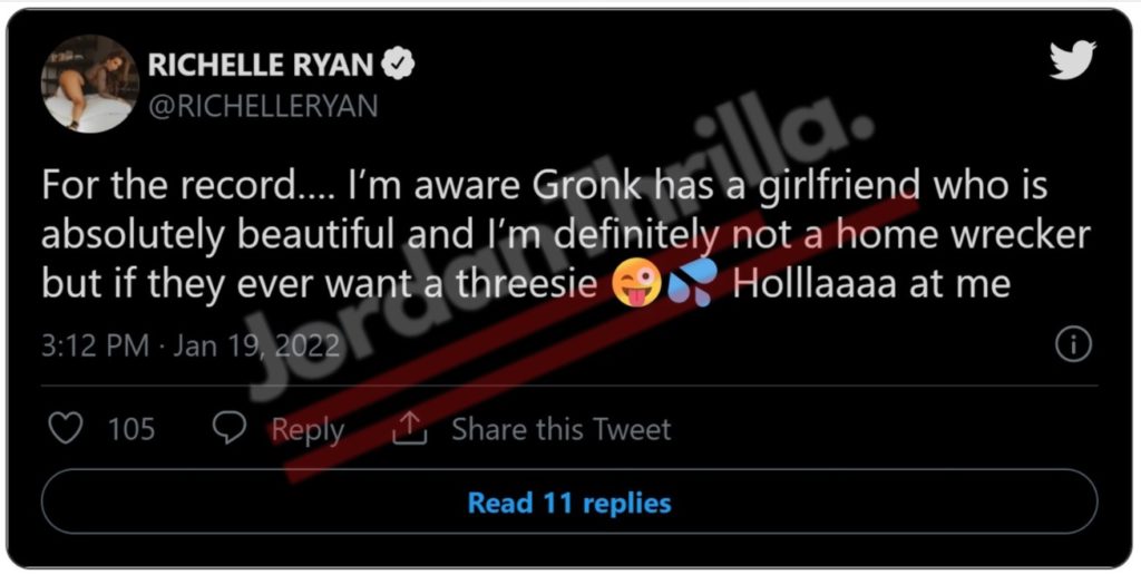 Richelle Ryan OnlyFans Leak? Richelle Ryan Offers Threesome to Rob Gronkowski and His Girlfriend