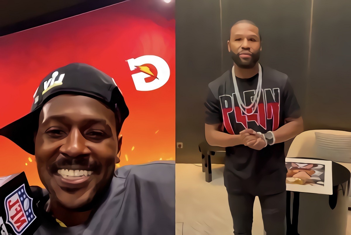 Is Antonio Brown Signing with Floyd Mayweather TMT Promotions? Viral Video Sparks Conspiracy Theory. Antonio Brown chilling with Floyd Mayweather, Kanye West, Julia Fox, and Madonna