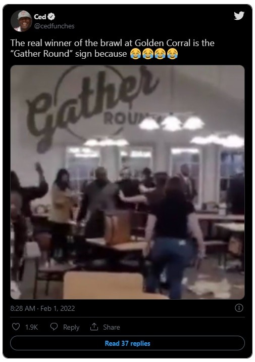 Did Steak Start the Golden Corral Buffet Fight Video? Details on Why Steak led to the Golden Corral Brawl in Bensalem. Celebrities React to Golden Corral Buffet Fight Video in Bensalem