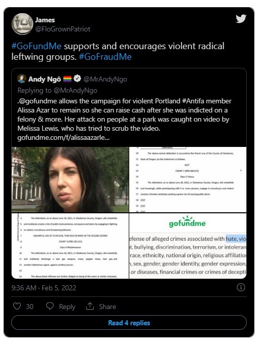 Hashtag #GoFraudMe (GoFraudMe) Goes Viral After GoFundMe Withholds Funds From 'Freedom Convoy' Truckers Anti-vaxxer Protesters. Evidence of GoFundMe supporting criminal Alissa Azar.