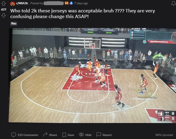 Did a Reddit User's Color blind Lawsuit Threat Make 2K Sports Change Season 4 Rec Jersey Colors in NBA 2K23?