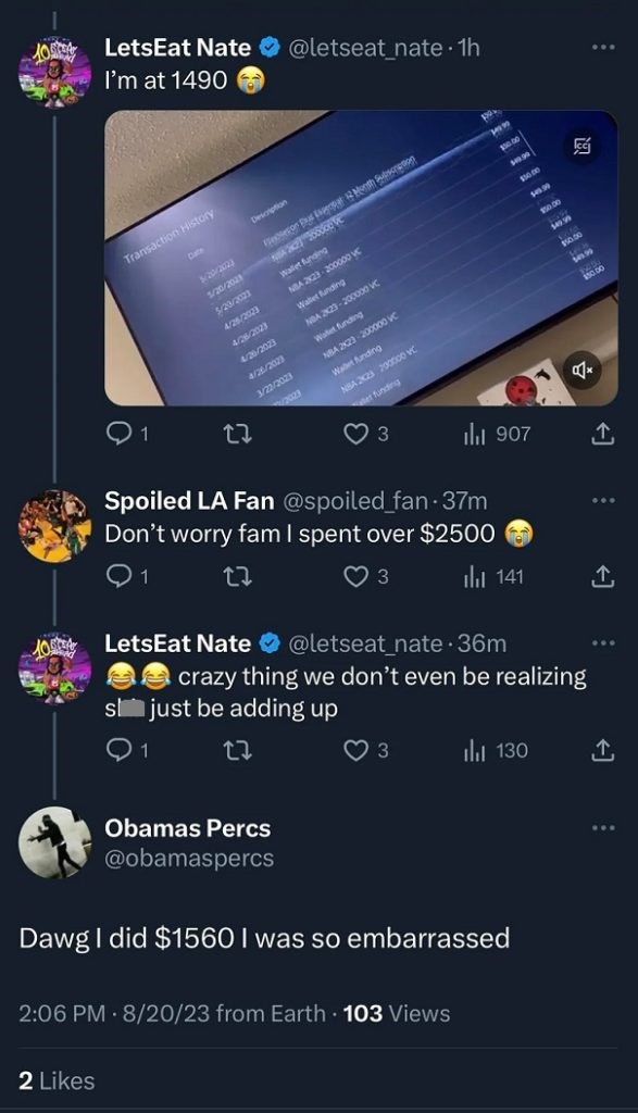 2k Youtubers LetsEat Nate bragging about spending thousands on VC in NBA 2K23