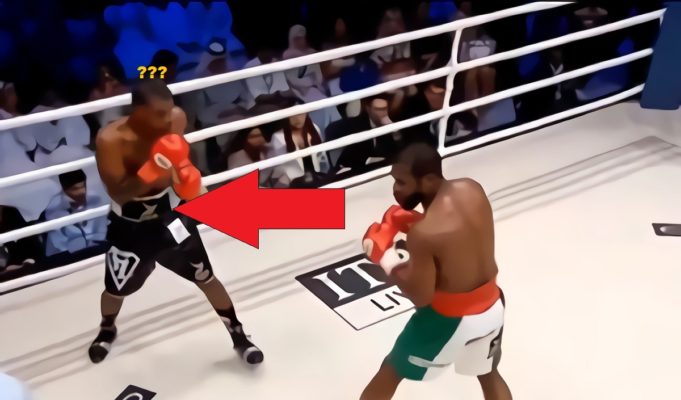 Floyd Mayweather Talking to Commentators While Beating Up Don Moore and Dancing with Ring Girl Goes Viral