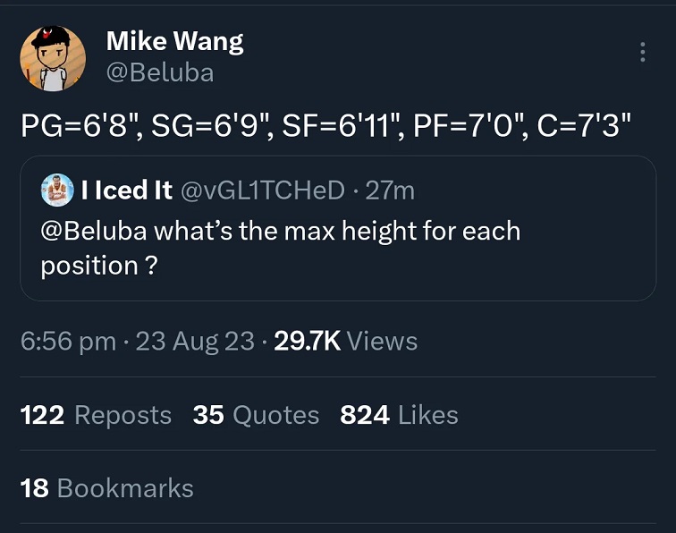 Mike Wang Confirming that There Will be No 6'9" Point Guards in NBA 2k24